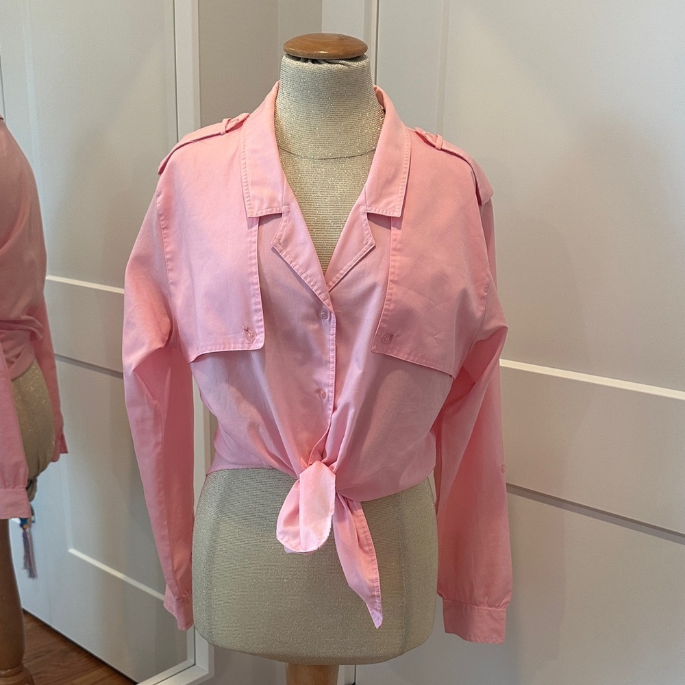 Diane Von Furstenberg Vintage Pink Button-Down Shirt size 10